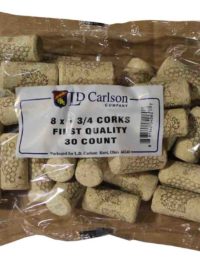 8X1 3/4 First Quality Straight Wine Corks 44 X 22Mm 30/Bag