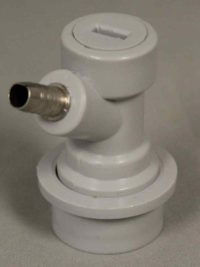 Gray Gas Disconnect with 1/4" Barb For Ball Lock Keg