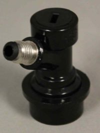 Black Liquid Disconnect with 1/4" MFL For Ball Lock Keg