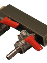 2-Way Gas Manifold with 1/4" Inlet And Outlet Barbs