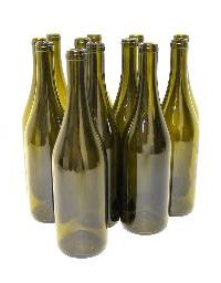 ANTIQUE GREEN PUNTED 750mL BURGUNDY BOTTLES 12/CASE